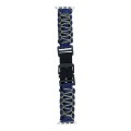 For Apple Watch Series 6 44mm Dual-layer Braided Paracord Buckle Watch Band(Navy Army Green)