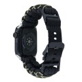 For Apple Watch Series 6 44mm Dual-layer Braided Paracord Buckle Watch Band(Black Army Green)