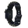 For Apple Watch 42mm Dual-layer Braided Paracord Buckle Watch Band(Black Army Green)