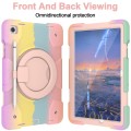For Samsung Galaxy Tab A9+ 11 2023 Silicone Hybrid PC Tablet Case with Shoulders Strap(Colorful Rose