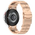 For Samsung Galaxy Watch 6 / 6 Classic Button Style Stainless Steel Watch Band(Rose Gold)