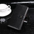 For Motorola Edge 40 Neo idewei Crocodile Texture Leather Phone Case(Black)