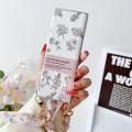 For Huawei Mate Xs 2 Pearlescent Paint Painted PC Phone Case with DIY Scarf Bracelet(Sketch Flower)