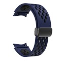 For Samsung Galaxy Watch 6 / 6 Classic Two Color Magnetic Folding Black Buckle Watch Band(Midnight B