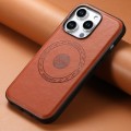 For iPhone 15 Pro Denior Cowhide Texture Leather MagSafe Phone Case(Brown)