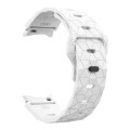 For Samsung Galaxy Watch 6 / 6 Classic Football Pattern Reverse Buckle Silicone Watch Band(White)