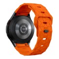 For Samsung Galaxy Watch 6 / 6 Classic Football Pattern Reverse Buckle Silicone Watch Band(Orange)