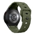 For Samsung Galaxy Watch 6 / 6 Classic Football Pattern Reverse Buckle Silicone Watch Band(Army Gree