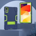 For Xiaomi Redmi Pad SE 11 2023 Contrast Color Silicone Hybrid PC Tablet Case with Holder(Navy Blue