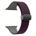 For Apple Watch SE 2023 40mm Carbon Fiber Magnetic Black Buckle Watch Band(Purple Green)