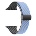 For Apple Watch Series 8 41mm Carbon Fiber Magnetic Black Buckle Watch Band(Light Blue Black)