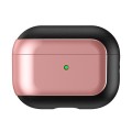 For AirPods Pro Electroplated Leather Texture Wireless Earphones Protective Case(Rose Pink)