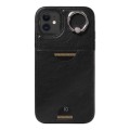 For iPhone 11 Calf Texture Card Slot Ring Holder Phone Case(Black)
