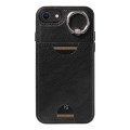 For  iPhone 2022 / 2020 / 8 / 7 Calf Texture Card Slot Ring Holder Phone Case(Black)