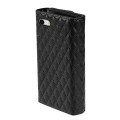 For iPhone 7 / 8 / SE 2022 Zipper Multi-Card Wallet Rhombic Leather Phone Case(Black)