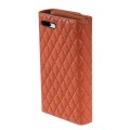 For iPhone 7 Plus / 8 Plus Zipper Multi-Card Wallet Rhombic Leather Phone Case(Brown)