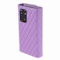 For Xiaomi Redmi Note 11S 4G / 11 4G Zipper Multi-Card Wallet Rhombic Leather Phone Case(Purple)