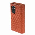 For Xiaomi Redmi Note 11 Pro 5G / 4G Zipper Multi-Card Wallet Rhombic Leather Phone Case(Brown)