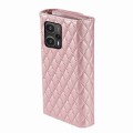 For Xiaomi Redmi Note 12 5G Zipper Multi-Card Wallet Rhombic Leather Phone Case(Rose Gold)