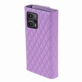 For Xiaomi Redmi Note 12 Pro+ 5G Zipper Multi-Card Wallet Rhombic Leather Phone Case(Purple)