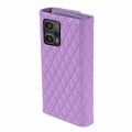 For Xiaomi Redmi Note 12 4G Zipper Multi-Card Wallet Rhombic Leather Phone Case(Purple)