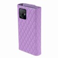 For Xiaomi Redmi 12 5G / 4G Zipper Multi-Card Wallet Rhombic Leather Phone Case(Purple)