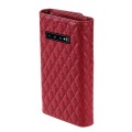 For Samsung Galaxy S10+ Zipper Multi-Card Wallet Rhombic Leather Phone Case(Red)