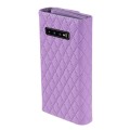 For Samsung Galaxy S10 Zipper Multi-Card Wallet Rhombic Leather Phone Case(Purple)