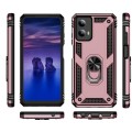For Motorola Moto G Play 5G 2024 Shockproof TPU + PC Phone Case with Holder(Rose Gold)