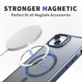 For iPhone 15 Plus Metal Invisible Camera Holder MagSafe Magnetic Phone Case(Blue)
