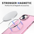 For iPhone 15 Plus Metal Invisible Camera Holder MagSafe Magnetic Phone Case(Pink)