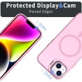 For iPhone 15 Plus Metal Invisible Camera Holder MagSafe Magnetic Phone Case(Pink)
