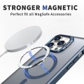 For iPhone 15 Pro Metal Invisible Camera Holder MagSafe Magnetic Phone Case(Blue)