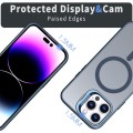 For iPhone 15 Pro Metal Invisible Camera Holder MagSafe Magnetic Phone Case(Blue)