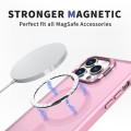 For iPhone 15 Pro Metal Invisible Camera Holder MagSafe Magnetic Phone Case(Pink)