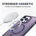 For iPhone 15 Pro Metal Invisible Camera Holder MagSafe Magnetic Phone Case(Purple)