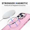 For iPhone 15 Pro Max Metal Invisible Camera Holder MagSafe Magnetic Phone Case(Pink)