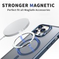 For iPhone 14 Pro Max Metal Invisible Camera Holder MagSafe Magnetic Phone Case(Blue)