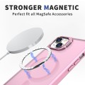 For iPhone 13 Metal Invisible Camera Holder MagSafe Magnetic Phone Case(Pink)