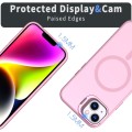 For iPhone 13 Metal Invisible Camera Holder MagSafe Magnetic Phone Case(Pink)