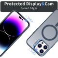 For iPhone 11 Pro Metal Invisible Camera Holder MagSafe Magnetic Phone Case(Blue)