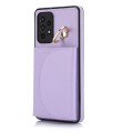 For Samsung Galaxy A72 4G / 5G YM007 Ring Holder Card Bag Skin Feel Phone Case(Purple)