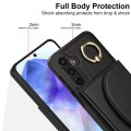 For Samsung Galaxy A55 5G YM007 Ring Holder Card Bag Skin Feel Phone Case(Black)