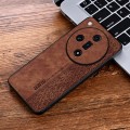 For OPPO Find X7 AZNS 3D Embossed Skin Feel Phone Case(Brown)