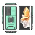 For vivo S18 5G Sliding Camshield TPU + PC Shockproof Phone Case with Holder(Green)