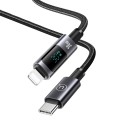 USAMS US-SJ672 Type-C To 8 Pin 30W Fast Charge Digital Display Data Cable, Length: 1.2m(Black)