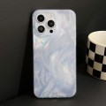 For iPhone 11 Hot Silver Stamp Gradient Feather Acrylic Hybrid TPU Phone Case(Silver)