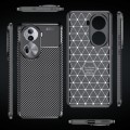 For OPPO Reno11 Global Carbon Fiber Texture Shockproof TPU Phone Case(Black)