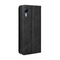 For Cricket Debut S2 U380AC Magnetic Buckle Retro Texture Leather Phone Case(Black)