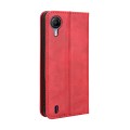 For Cricket Debut S2 U380AC Magnetic Buckle Retro Texture Leather Phone Case(Red)